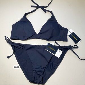 Piombo Bikini Set Navy Blue Large Women’s Beachwear Halter 2 Piece New